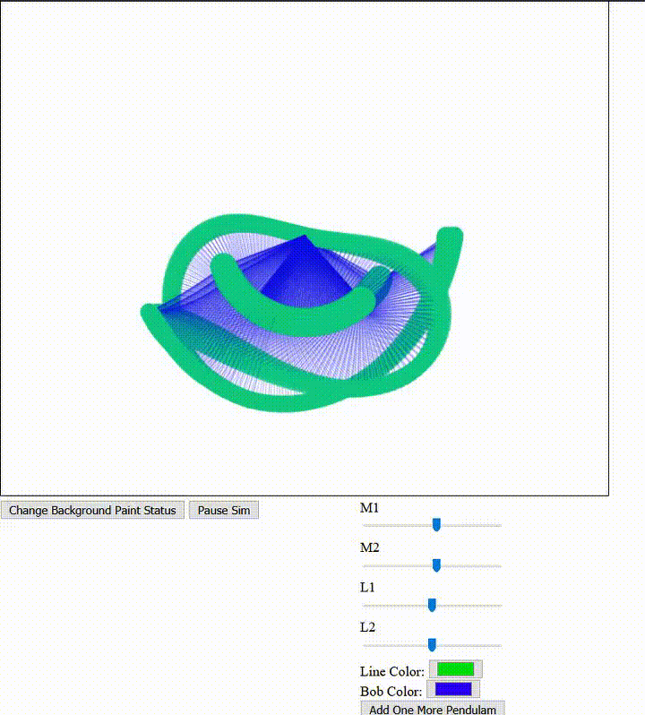 Double Pendulum Simulation Trails